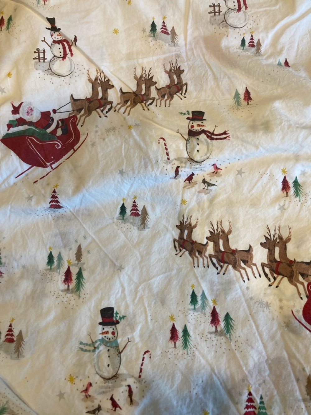 Festive Christmas Santa & Snowman Holiday Duvet and Pillow Sham